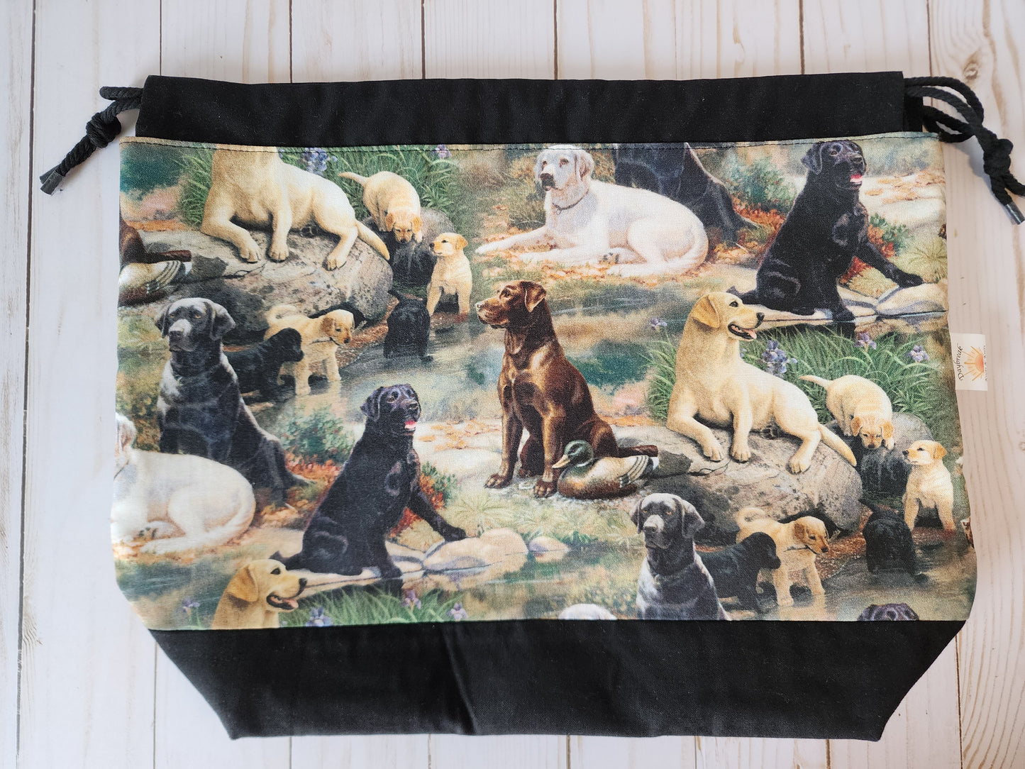 Dogs Large Drawstring Project Bag