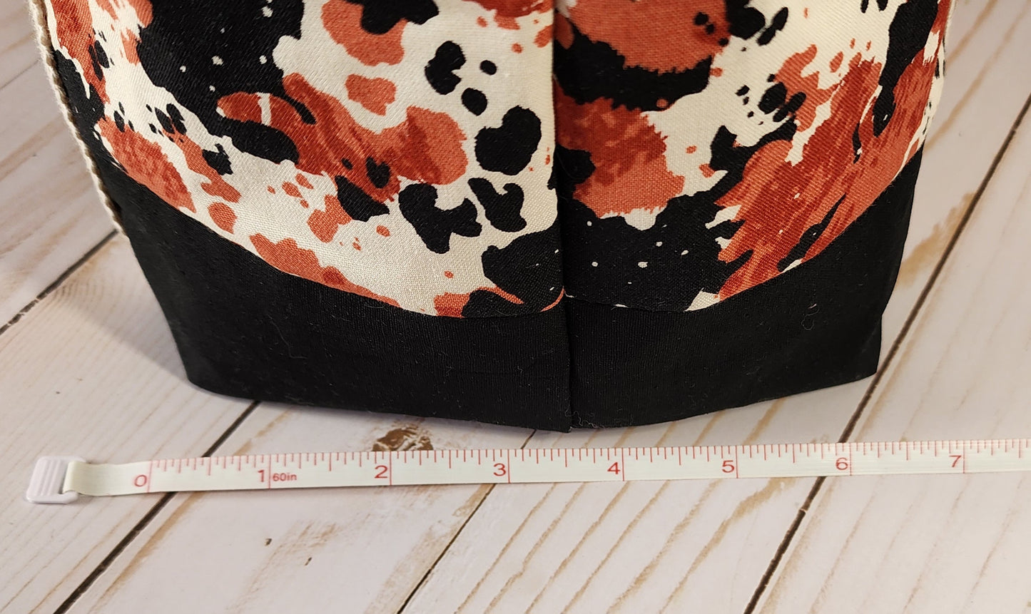 Black White and Brown Cow Print Tote Bag