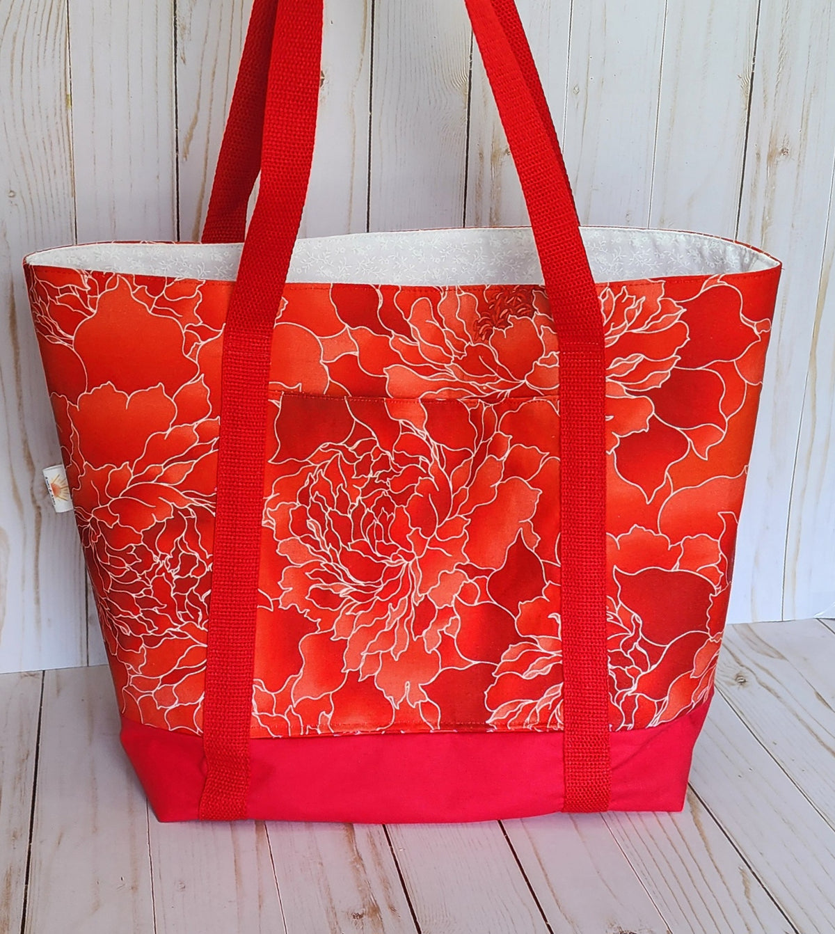 Red Peony Tote Bag