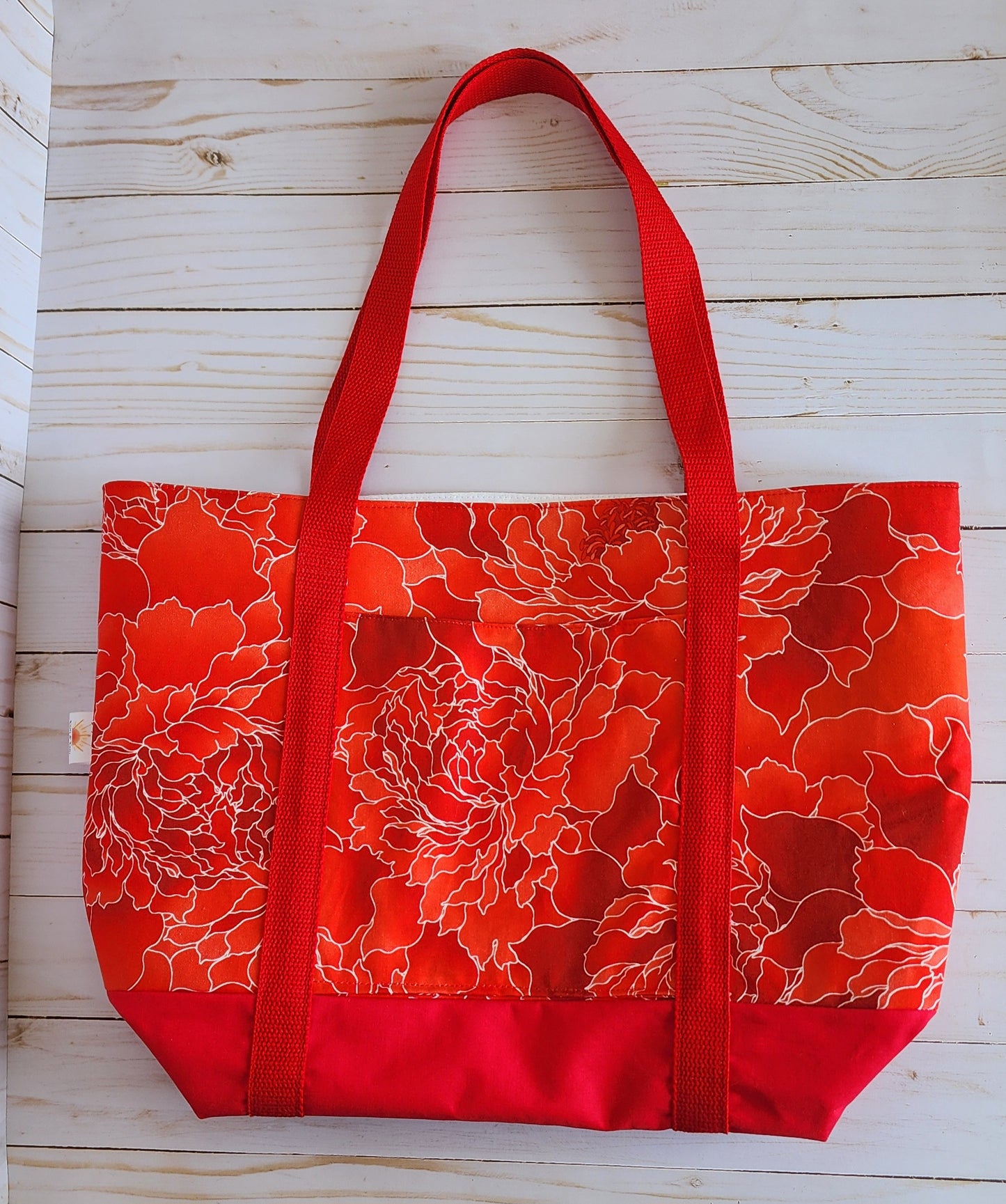 Red Peony Tote Bag